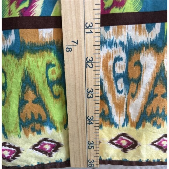 She's Cool Turquoise Maxi Sundress Shirring Under Bust Boho Print Women's Size 8 - Picture 6 of 7